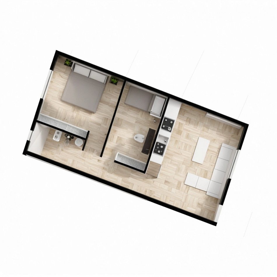 Departamentos - Venta en pozo con minima entrega.